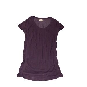 Athleta Short Sleeve Tee Large‎ Purple Organic Cotton Activewear Scoop Neck
